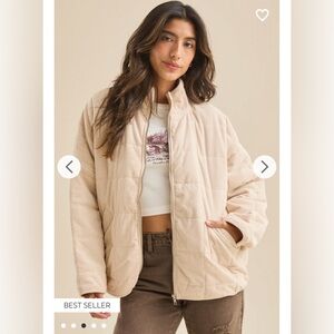 Altard State Kinsey Quilted Ribbed Jacket Cream XS